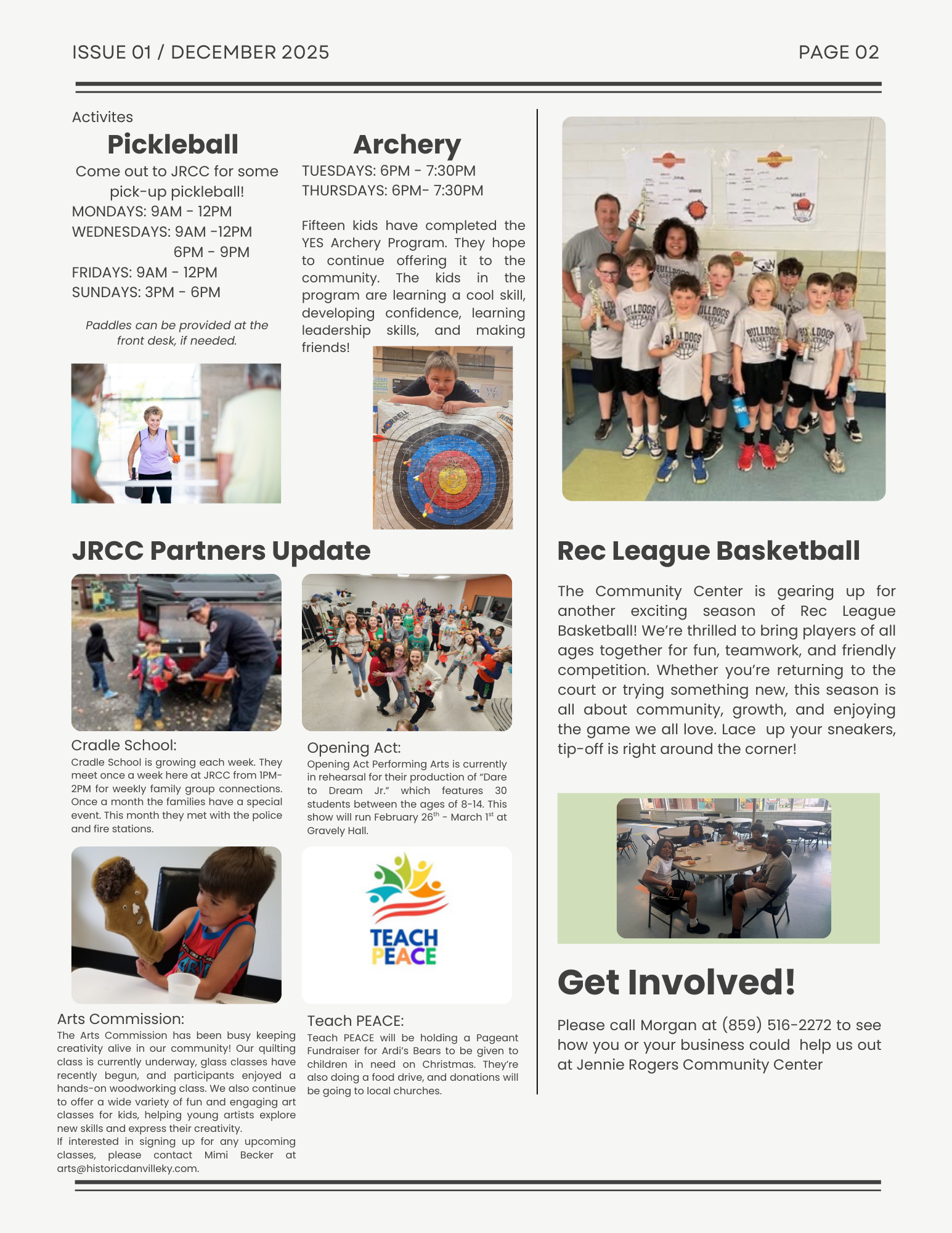 Jennie Rogers Newsletter Back Page